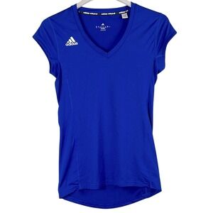 Adidas Climalite Capped Sleeve Performance Shirt Wormens Size XS Blue Volleyball